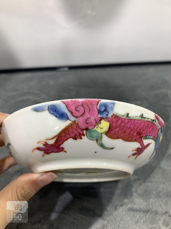 清雍正粉彩过墙龙纹盘 - 图5